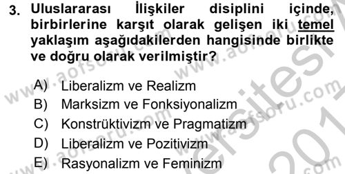 Uluslararası Örgütler Dersi 2016 - 2017 Yılı 3 Ders Sınav Soruları 3. Soru