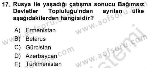 Uluslararası Örgütler Dersi 2018 - 2019 Yılı 3 Ders Sınav Soruları 17. Soru