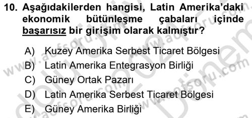 Uluslararası Örgütler Dersi 2021 - 2022 Yılı (Final) Dönem Sonu Sınav Soruları 10. Soru