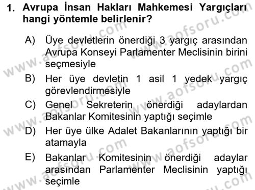 Uluslararası Örgütler Dersi 2022 - 2023 Yılı Yaz Okulu Sınav Soruları 1. Soru