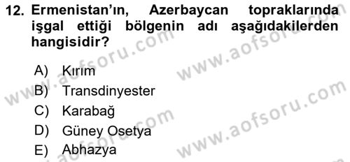 Uluslararası Örgütler Dersi 2022 - 2023 Yılı Yaz Okulu Sınav Soruları 12. Soru