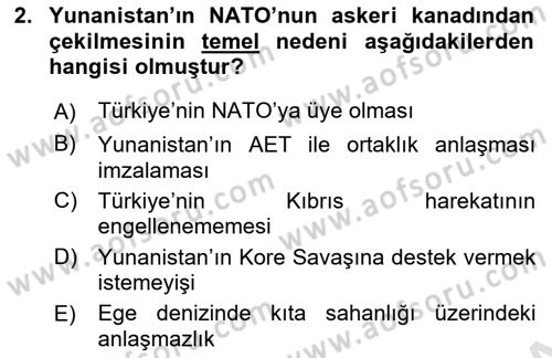 Uluslararası Örgütler Dersi 2023 - 2024 Yılı Yaz Okulu Sınav Soruları 2. Soru