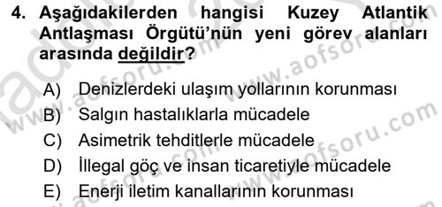 Uluslararası Örgütler Dersi 2023 - 2024 Yılı Yaz Okulu Sınav Soruları 4. Soru