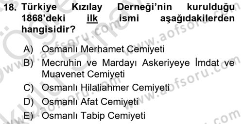 Uluslararası Örgütler Dersi 2024 - 2025 Yılı Yaz Okulu Sınav Soruları 18. Soru