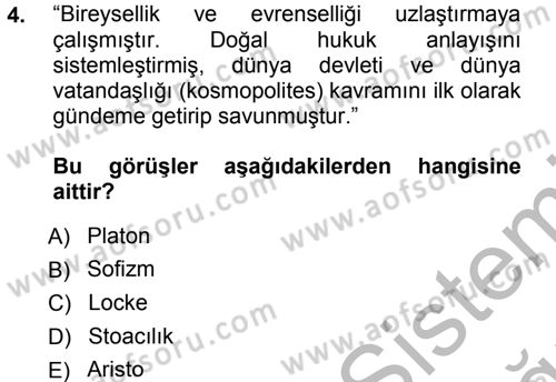İnsan Hakları ve Demokratikleşme Süreci Dersi 2012 - 2013 Yılı (Vize) Ara Sınav Soruları 4. Soru