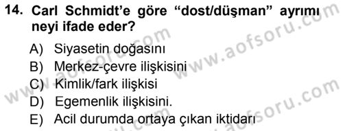 İnsan Hakları ve Demokratikleşme Süreci Dersi 2012 - 2013 Yılı (Final) Dönem Sonu Sınav Soruları 14. Soru