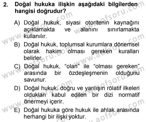 İnsan Hakları ve Demokratikleşme Süreci Dersi 2012 - 2013 Yılı (Final) Dönem Sonu Sınav Soruları 2. Soru