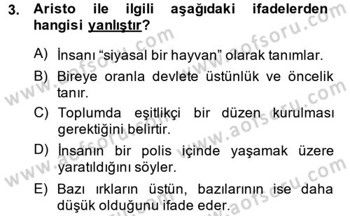 İnsan Hakları ve Demokratikleşme Süreci Dersi 2013 - 2014 Yılı (Vize) Ara Sınav Soruları 3. Soru