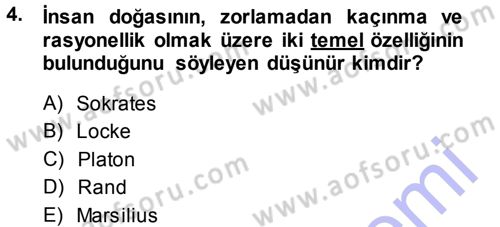 İnsan Hakları ve Demokratikleşme Süreci Dersi 2013 - 2014 Yılı (Vize) Ara Sınav Soruları 4. Soru