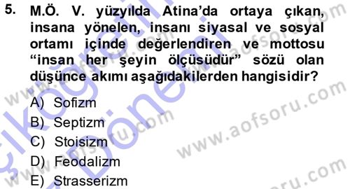 İnsan Hakları ve Demokratikleşme Süreci Dersi 2013 - 2014 Yılı (Vize) Ara Sınav Soruları 5. Soru