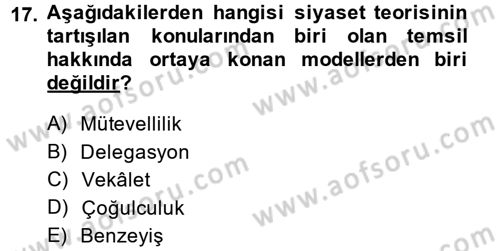İnsan Hakları ve Demokratikleşme Süreci Dersi 2013 - 2014 Yılı (Final) Dönem Sonu Sınav Soruları 17. Soru