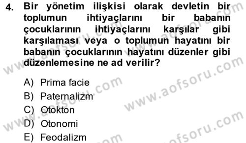 İnsan Hakları ve Demokratikleşme Süreci Dersi 2013 - 2014 Yılı (Final) Dönem Sonu Sınav Soruları 4. Soru
