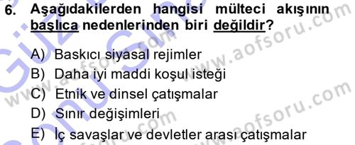 İnsan Hakları ve Demokratikleşme Süreci Dersi 2013 - 2014 Yılı (Final) Dönem Sonu Sınav Soruları 6. Soru