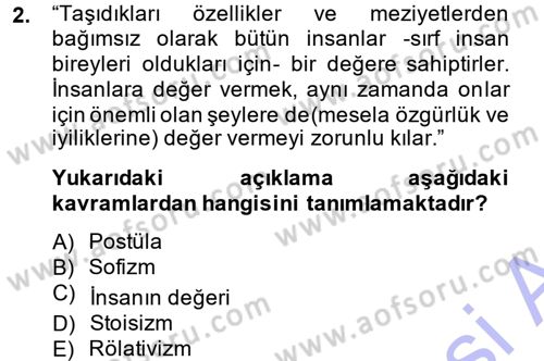 İnsan Hakları ve Demokratikleşme Süreci Dersi 2014 - 2015 Yılı (Vize) Ara Sınav Soruları 2. Soru