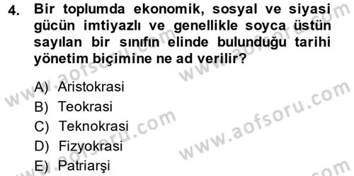 İnsan Hakları ve Demokratikleşme Süreci Dersi 2014 - 2015 Yılı (Vize) Ara Sınav Soruları 4. Soru