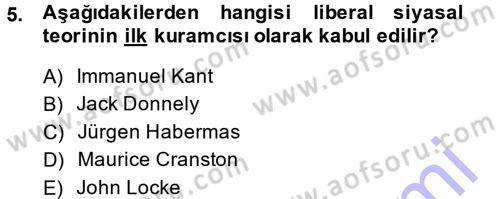 İnsan Hakları ve Demokratikleşme Süreci Dersi 2014 - 2015 Yılı (Vize) Ara Sınav Soruları 5. Soru