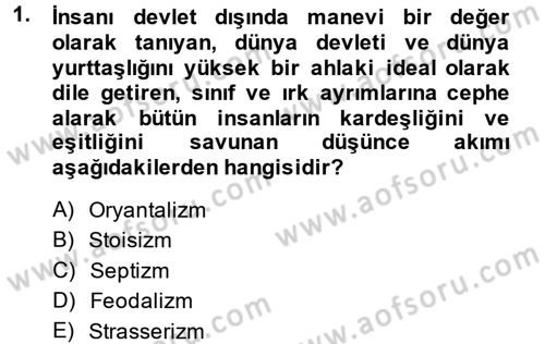 İnsan Hakları ve Demokratikleşme Süreci Dersi 2014 - 2015 Yılı (Final) Dönem Sonu Sınav Soruları 1. Soru