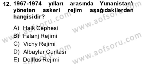 İnsan Hakları ve Demokratikleşme Süreci Dersi 2014 - 2015 Yılı (Final) Dönem Sonu Sınav Soruları 12. Soru