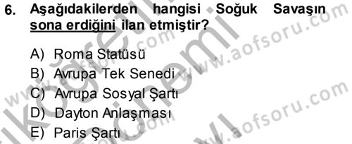 İnsan Hakları ve Demokratikleşme Süreci Dersi 2014 - 2015 Yılı (Final) Dönem Sonu Sınav Soruları 6. Soru