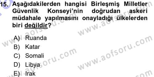 İnsan Hakları ve Demokratikleşme Süreci Dersi 2015 - 2016 Yılı (Vize) Ara Sınav Soruları 15. Soru