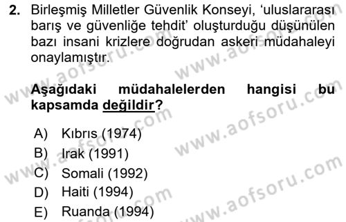 İnsan Hakları ve Demokratikleşme Süreci Dersi 2015 - 2016 Yılı (Final) Dönem Sonu Sınav Soruları 2. Soru