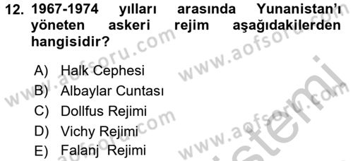 İnsan Hakları ve Demokratikleşme Süreci Dersi 2016 - 2017 Yılı 3 Ders Sınav Soruları 12. Soru