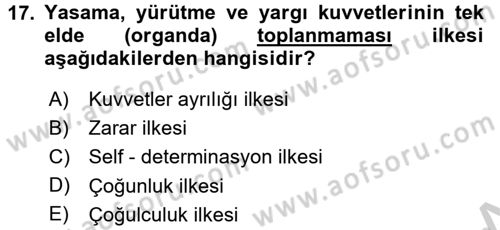 İnsan Hakları ve Demokratikleşme Süreci Dersi 2016 - 2017 Yılı 3 Ders Sınav Soruları 17. Soru