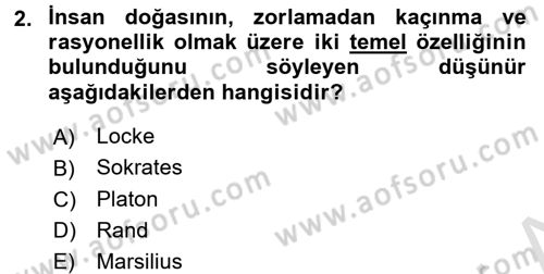 İnsan Hakları ve Demokratikleşme Süreci Dersi 2016 - 2017 Yılı (Vize) Ara Sınav Soruları 2. Soru