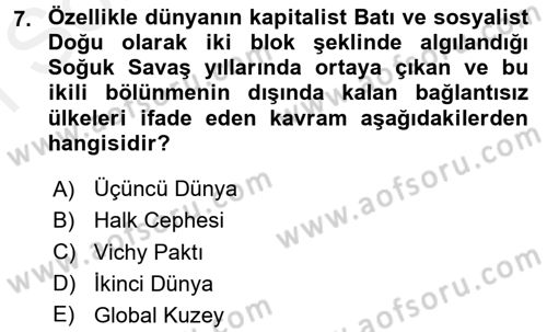 İnsan Hakları ve Demokratikleşme Süreci Dersi 2016 - 2017 Yılı (Final) Dönem Sonu Sınav Soruları 7. Soru