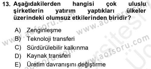 İnsan Hakları ve Demokratikleşme Süreci Dersi 2017 - 2018 Yılı 3 Ders Sınav Soruları 13. Soru