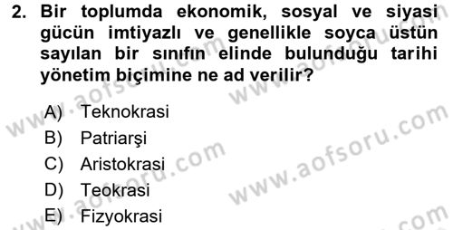 İnsan Hakları ve Demokratikleşme Süreci Dersi 2017 - 2018 Yılı 3 Ders Sınav Soruları 2. Soru