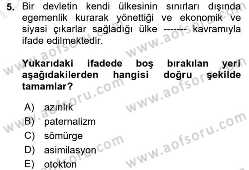 İnsan Hakları ve Demokratikleşme Süreci Dersi 2017 - 2018 Yılı 3 Ders Sınav Soruları 5. Soru