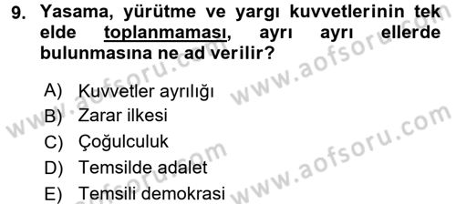 İnsan Hakları ve Demokratikleşme Süreci Dersi 2017 - 2018 Yılı 3 Ders Sınav Soruları 9. Soru