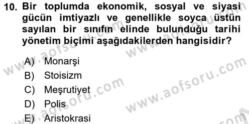 İnsan Hakları ve Demokratikleşme Süreci Dersi 2017 - 2018 Yılı (Vize) Ara Sınav Soruları 10. Soru