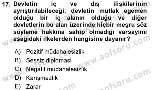 İnsan Hakları ve Demokratikleşme Süreci Dersi 2017 - 2018 Yılı (Vize) Ara Sınav Soruları 17. Soru