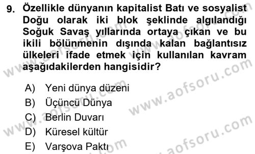 İnsan Hakları ve Demokratikleşme Süreci Dersi 2017 - 2018 Yılı (Final) Dönem Sonu Sınav Soruları 9. Soru