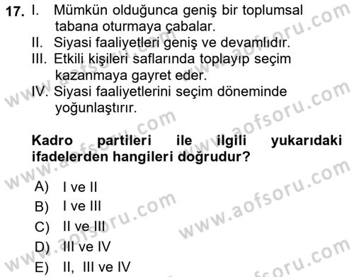 İnsan Hakları ve Demokratikleşme Süreci Dersi 2019 - 2020 Yılı (Final) Dönem Sonu Sınav Soruları 17. Soru