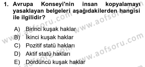 İnsan Hakları ve Demokratikleşme Süreci Dersi 2020 - 2021 Yılı Yaz Okulu Sınav Soruları 1. Soru