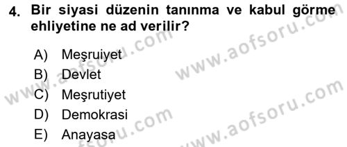 İnsan Hakları ve Demokratikleşme Süreci Dersi 2020 - 2021 Yılı Yaz Okulu Sınav Soruları 4. Soru