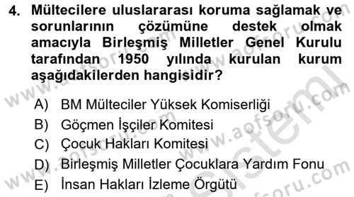 İnsan Hakları ve Demokratikleşme Süreci Dersi 2021 - 2022 Yılı (Vize) Ara Sınav Soruları 4. Soru