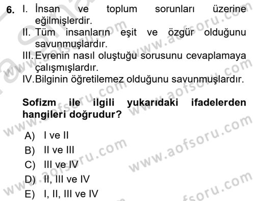 İnsan Hakları ve Demokratikleşme Süreci Dersi 2021 - 2022 Yılı (Vize) Ara Sınav Soruları 6. Soru