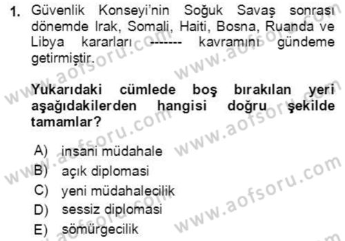 İnsan Hakları ve Demokratikleşme Süreci Dersi 2021 - 2022 Yılı (Final) Dönem Sonu Sınav Soruları 1. Soru