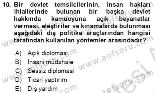 İnsan Hakları ve Demokratikleşme Süreci Dersi 2021 - 2022 Yılı Yaz Okulu Sınav Soruları 10. Soru