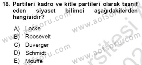 İnsan Hakları ve Demokratikleşme Süreci Dersi 2021 - 2022 Yılı Yaz Okulu Sınav Soruları 18. Soru