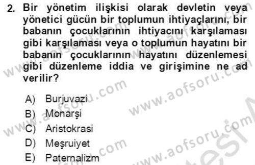 İnsan Hakları ve Demokratikleşme Süreci Dersi 2021 - 2022 Yılı Yaz Okulu Sınav Soruları 2. Soru