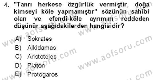 İnsan Hakları ve Demokratikleşme Süreci Dersi 2021 - 2022 Yılı Yaz Okulu Sınav Soruları 4. Soru