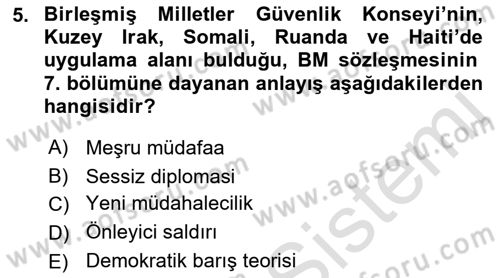 İnsan Hakları ve Demokratikleşme Süreci Dersi Ara Sınavı Deneme Sınav Soruları 5. Soru