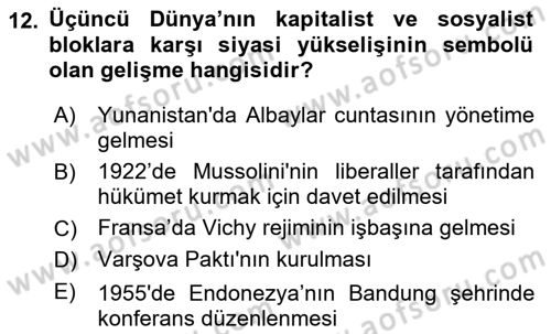 İnsan Hakları ve Demokratikleşme Süreci Dersi 2022 - 2023 Yılı (Final) Dönem Sonu Sınav Soruları 12. Soru
