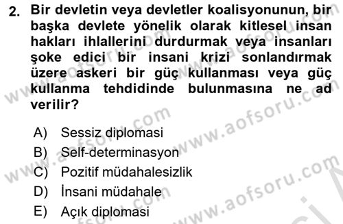 İnsan Hakları ve Demokratikleşme Süreci Dersi 2022 - 2023 Yılı (Final) Dönem Sonu Sınav Soruları 2. Soru