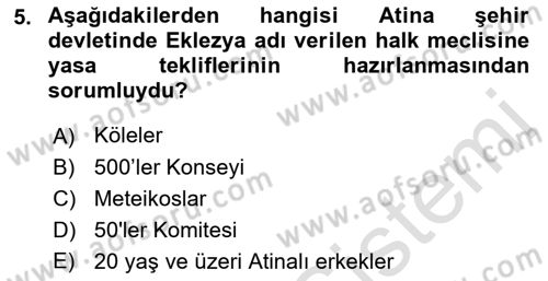İnsan Hakları ve Demokratikleşme Süreci Dersi 2022 - 2023 Yılı (Final) Dönem Sonu Sınav Soruları 5. Soru